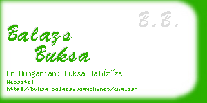 balazs buksa business card